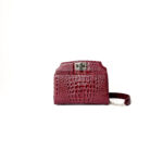 Mayam Burgundy Croc Embossed Shoulder Bag