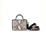 S'uvimol Light Brown Natural Python Leather Mini Picnic Box Bag