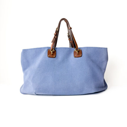 Bottega Veneta Blue Canvas Shopper Tote
