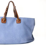 Bottega Veneta Blue Canvas Shopper Tote - Image 2