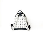 MCM White/Black Visetos Coated Canvas Studded Stark-Bebe Boo Backpack - Image 3
