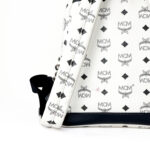 MCM White/Black Visetos Coated Canvas Studded Stark-Bebe Boo Backpack - Image 6