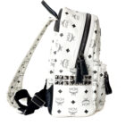 MCM White/Black Visetos Coated Canvas Studded Stark-Bebe Boo Backpack - Image 5