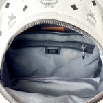 MCM White/Black Visetos Coated Canvas Studded Stark-Bebe Boo Backpack - Image 8