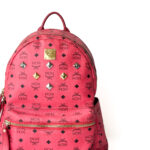 MCM Ruby Red Leather Visetos Small Side Studs Stark Backpack - Image 2