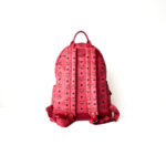 MCM Ruby Red Leather Visetos Small Side Studs Stark Backpack - Image 3