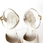 Alice + Olivia Beige Lace and Canvas Platform Sandals Size 37 - Image 6