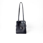 Fendi Mini Black Pebbled Leather Origami Bag - Image 4