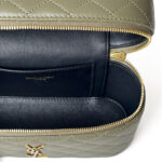Saint Laurent Gaby Micro Olive Green Quilted Lambskin Vanity Case - Image 6