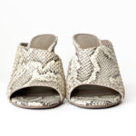 Mercedes Castillo Snakeskin-Embossed Leather Mules – Size 36.5 - Image 6