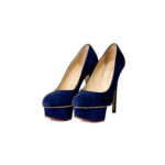 Charlotte Olympia Blue Suede Dolly Platform Pumps – Size 35.5