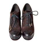 Chanel Chocolate Brown Suede Lace-Up Platform Booties – Size 37 - Image 3