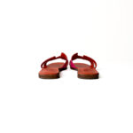 Hermès Rose Mexico / Orange Leather Oran Sandals – Size 39 - Image 4
