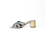 Gina London Crystal Strap Yellow Croc-Embossed Leather Block-Heel Mules – Size 39 - Image 2