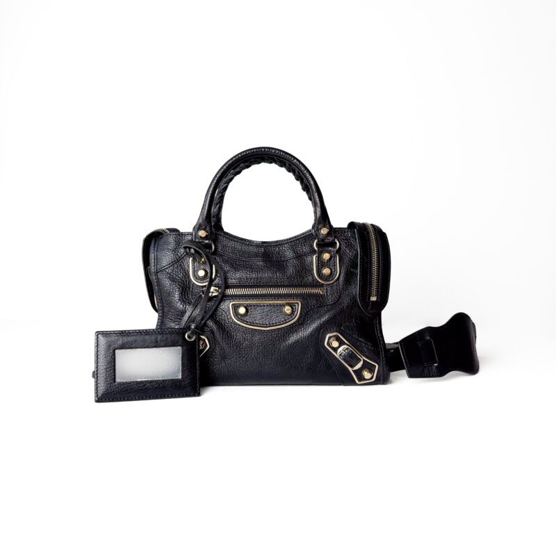 Balenciaga Classic Black Nano City Metallic Edge | Authenticated