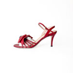 Gucci “Queen Margaret” Red Leather Bee Sandals – Size 39.5 - Image 2