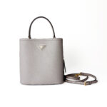 Prada Panier Grey Saffiano Leather Bag
