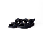 Chanel Black CC Pearl-Embellished Dad Sport Sandals – Size 38.5 C